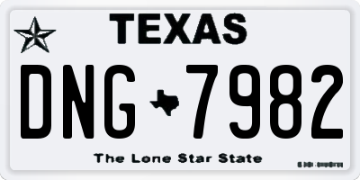 TX license plate DNG7982
