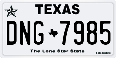 TX license plate DNG7985