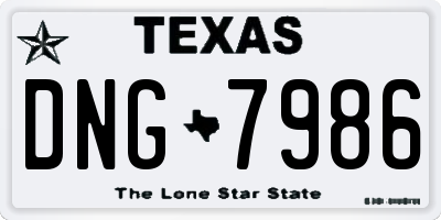 TX license plate DNG7986