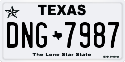 TX license plate DNG7987