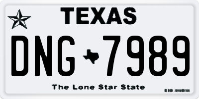 TX license plate DNG7989