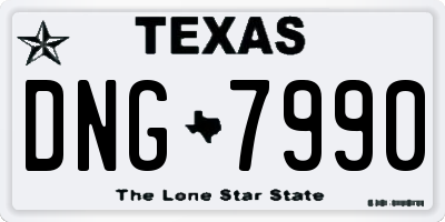 TX license plate DNG7990