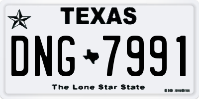 TX license plate DNG7991
