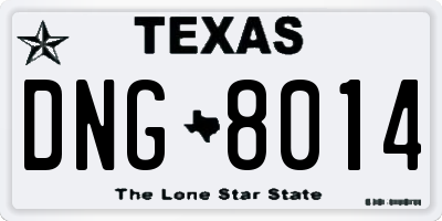TX license plate DNG8014