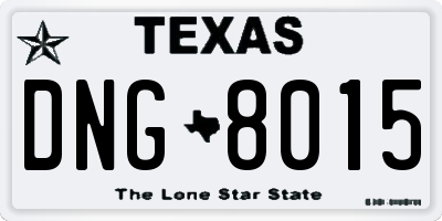 TX license plate DNG8015