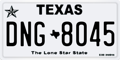 TX license plate DNG8045