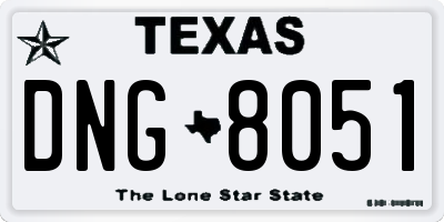 TX license plate DNG8051