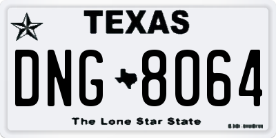 TX license plate DNG8064