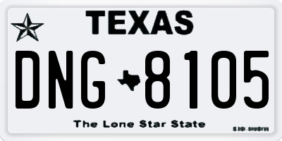 TX license plate DNG8105
