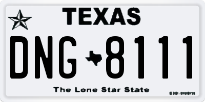 TX license plate DNG8111