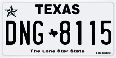TX license plate DNG8115