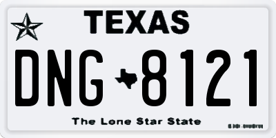 TX license plate DNG8121