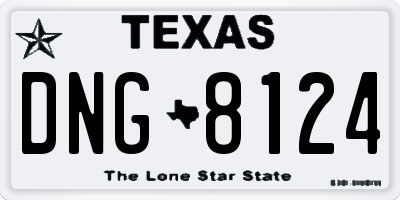 TX license plate DNG8124