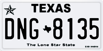 TX license plate DNG8135