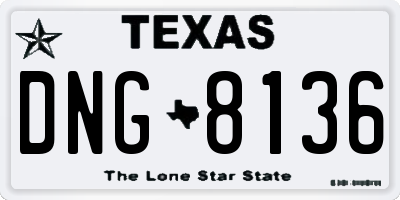 TX license plate DNG8136