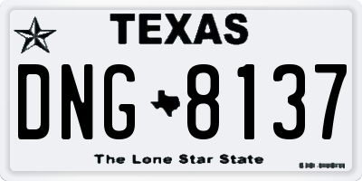 TX license plate DNG8137