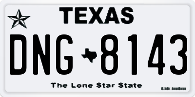 TX license plate DNG8143