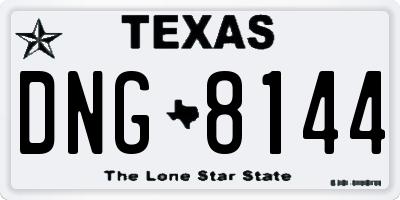 TX license plate DNG8144