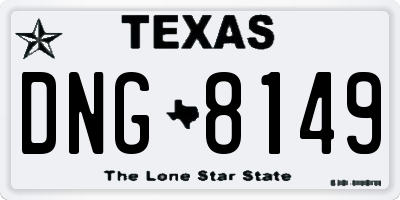 TX license plate DNG8149
