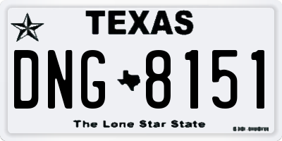TX license plate DNG8151