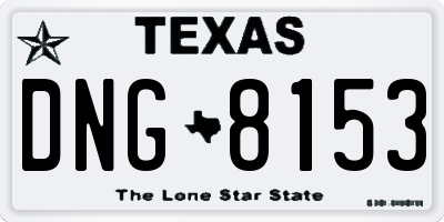 TX license plate DNG8153