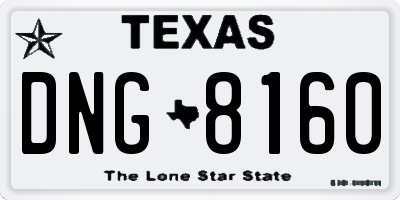 TX license plate DNG8160