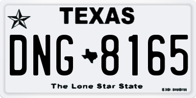 TX license plate DNG8165