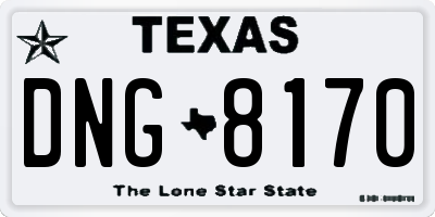 TX license plate DNG8170