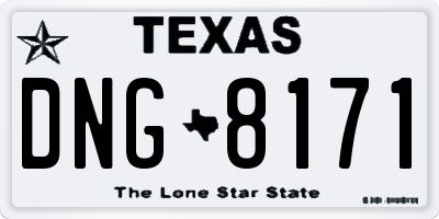 TX license plate DNG8171