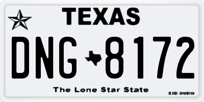 TX license plate DNG8172
