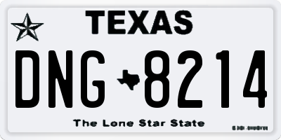 TX license plate DNG8214