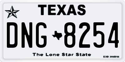 TX license plate DNG8254