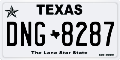 TX license plate DNG8287