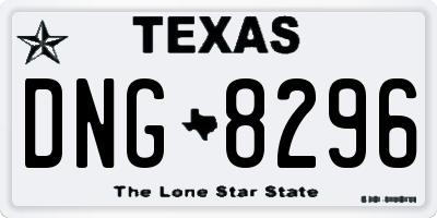 TX license plate DNG8296