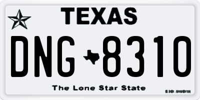 TX license plate DNG8310