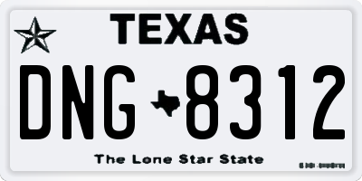 TX license plate DNG8312