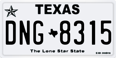 TX license plate DNG8315