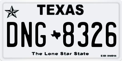 TX license plate DNG8326