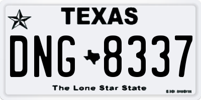 TX license plate DNG8337