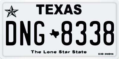 TX license plate DNG8338