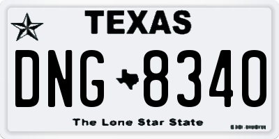 TX license plate DNG8340