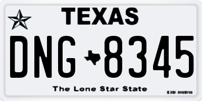 TX license plate DNG8345
