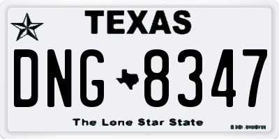 TX license plate DNG8347