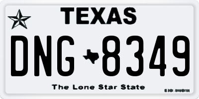 TX license plate DNG8349