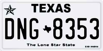 TX license plate DNG8353