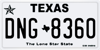TX license plate DNG8360