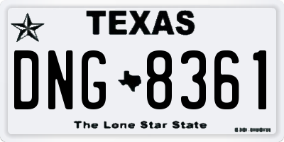 TX license plate DNG8361