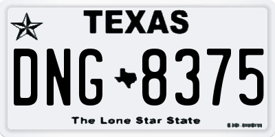 TX license plate DNG8375