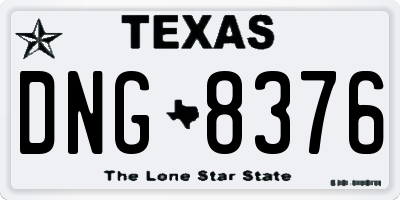 TX license plate DNG8376