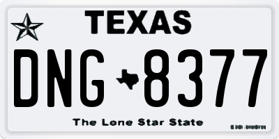 TX license plate DNG8377